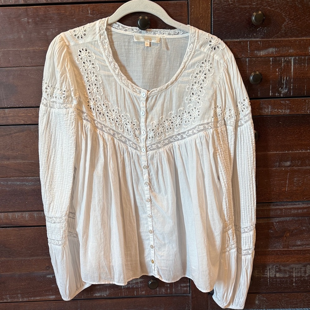 LoveShackFancy Eyelet Lace Top